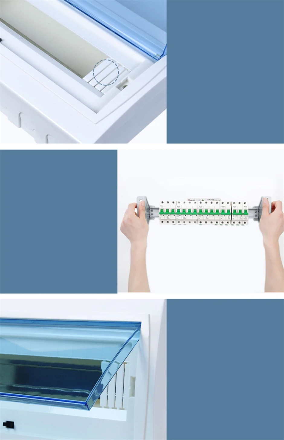 DONGYI Home Elektrisch verstellbarer Verteilerkasten der HT-Serie, 2–3 Wege, PC-Kunststoff, für den Außenbereich, wasserdichter Verteilerkasten aus Kunststoff – Detail 7