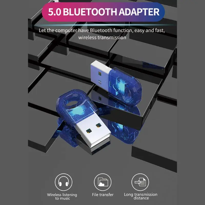 

Mini Wireless USB Bluetooth-compatible Adapter 5.0 Dongle Music Audio Receiver Transmitter for PC Speaker Mouse Laptop P9JB