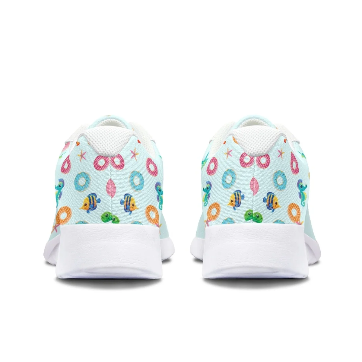 Dolphin Turtle Donut Pattern Women Sneakers Flats Breathable Comfortable Ladies Sport Outdoor Running Shoes Athletic Gym Shoes