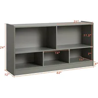 Toy organization and storage, 5-section children's bookshelf for organizing books and toys, game room, daycare (gray) 2