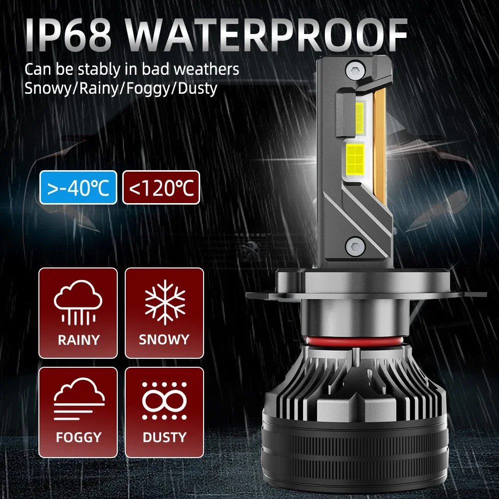 H4 LED 200W 140000LM H7 H4 H11 H1 HB3 9005 9006 HB4 3570 CSP Chips Bulbs Canbus No Error Fog Lamp Car Lights 12V White 6000K