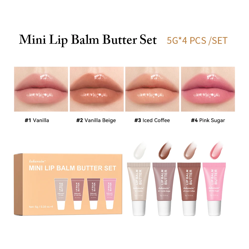 Hydrating Lip Butter Balm Set - Travel-Size Gloss for Nourished, Plump Lips