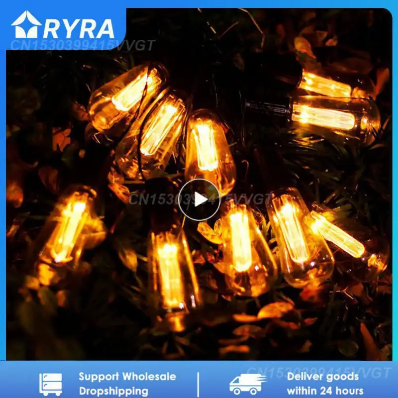 

Solar String Lights IP65 Waterproof Outdoor Christmas Decoration Bulb Retro Holiday Garland Garden Furniture Fairy Lamp