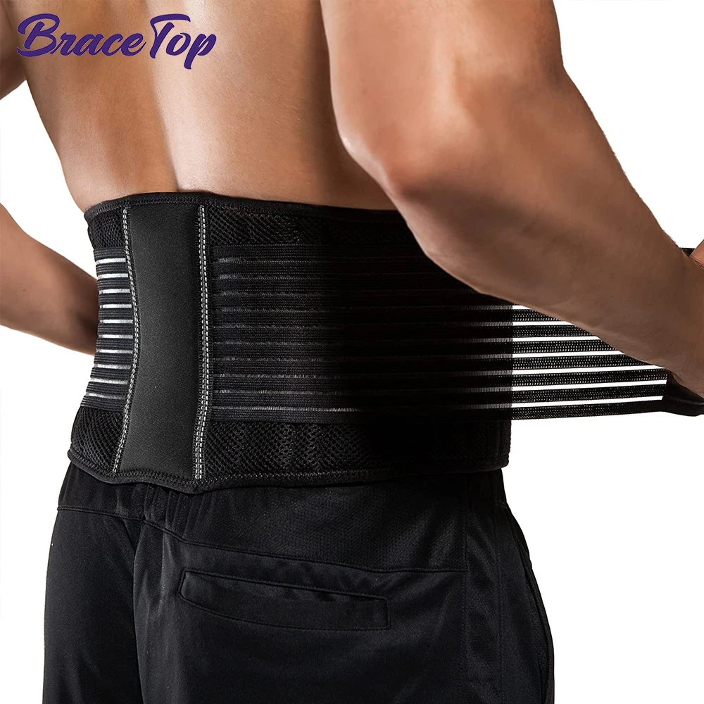 BraceTop Back Brace for Men and Women-Breathable Waist Lumbar Lower Back Support Belt for Sciatica, Scoliosis Pain Relief
