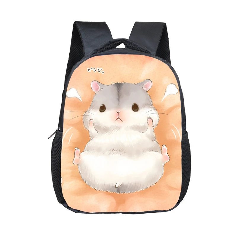 Cartoon Hamster / Pet Guinea Pig Print Backpack for 3-6 Years Old Kids Schoolbags Boy Girl Kindergarten Baby Toddler Bookbag