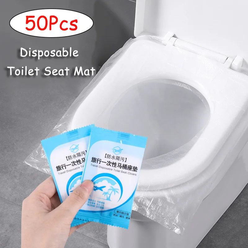 50Pcs Einweg Wc Sitz Abdeckung Matte Wc Pad Reise Camping Hotel Bad Zubehör  Persönliche Schutz Werkzeuge Wasserdicht - AliExpress