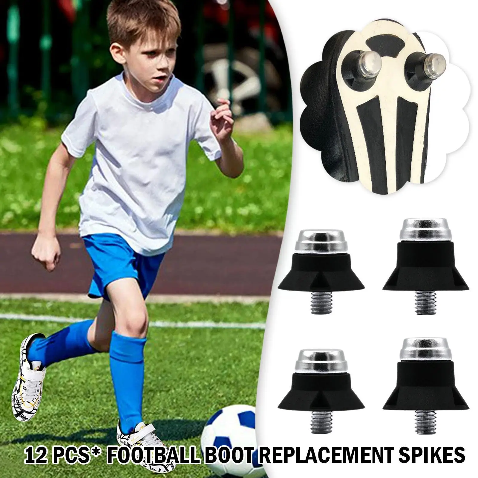 12 PCS/Set Football Boot Replacement Spikes 13/15mm Football Boot Studs For M5 Threaded Football Boots W8K8