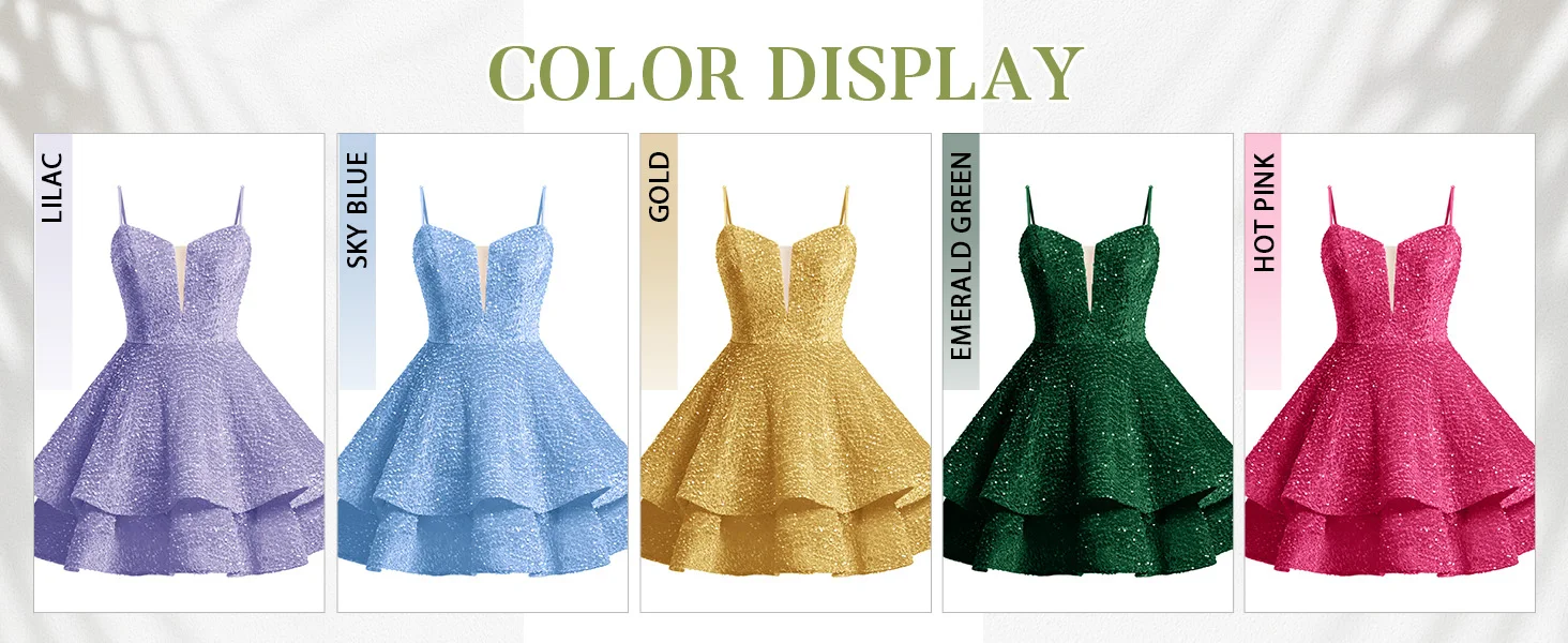 Vestidos cortos de fiesta con lentejuelas brillantes para adolescentes 2024