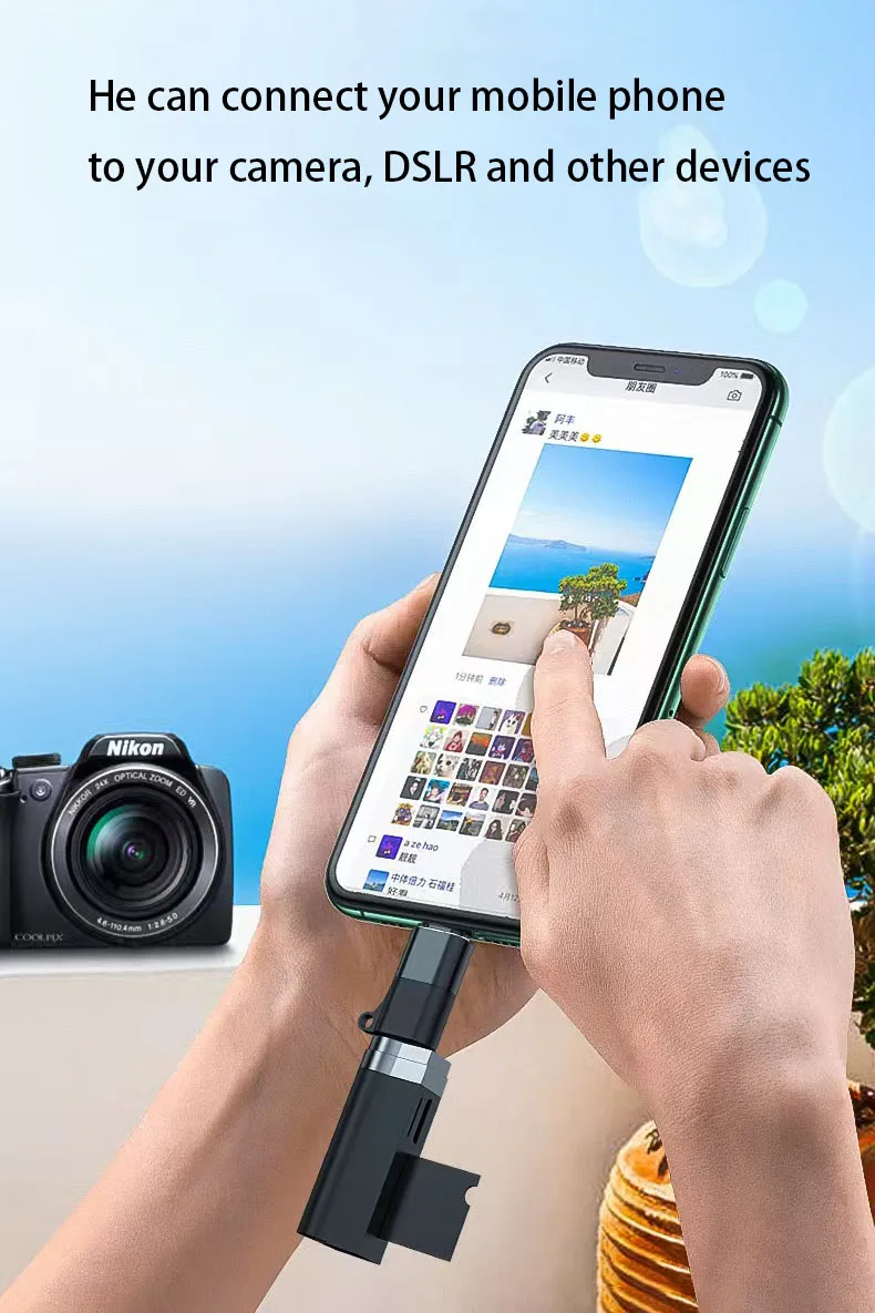 아이폰 라이트닝(남성)용 OTG 타입 C-라이트닝 어댑터, 헤드폰, USB 플래시 드라이브, OTG용 USB C(여성) 타입 C 어댑터