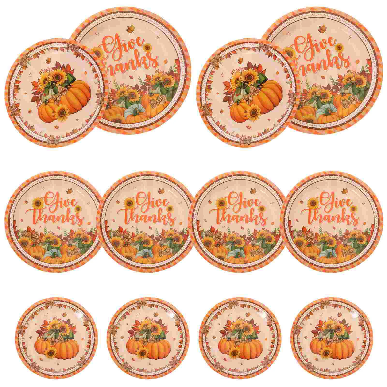 

48 Pcs Cake Pan Thanksgiving Tableware Household Food Plates Party Paper Tray Disposable Dinner Turkey Pattern