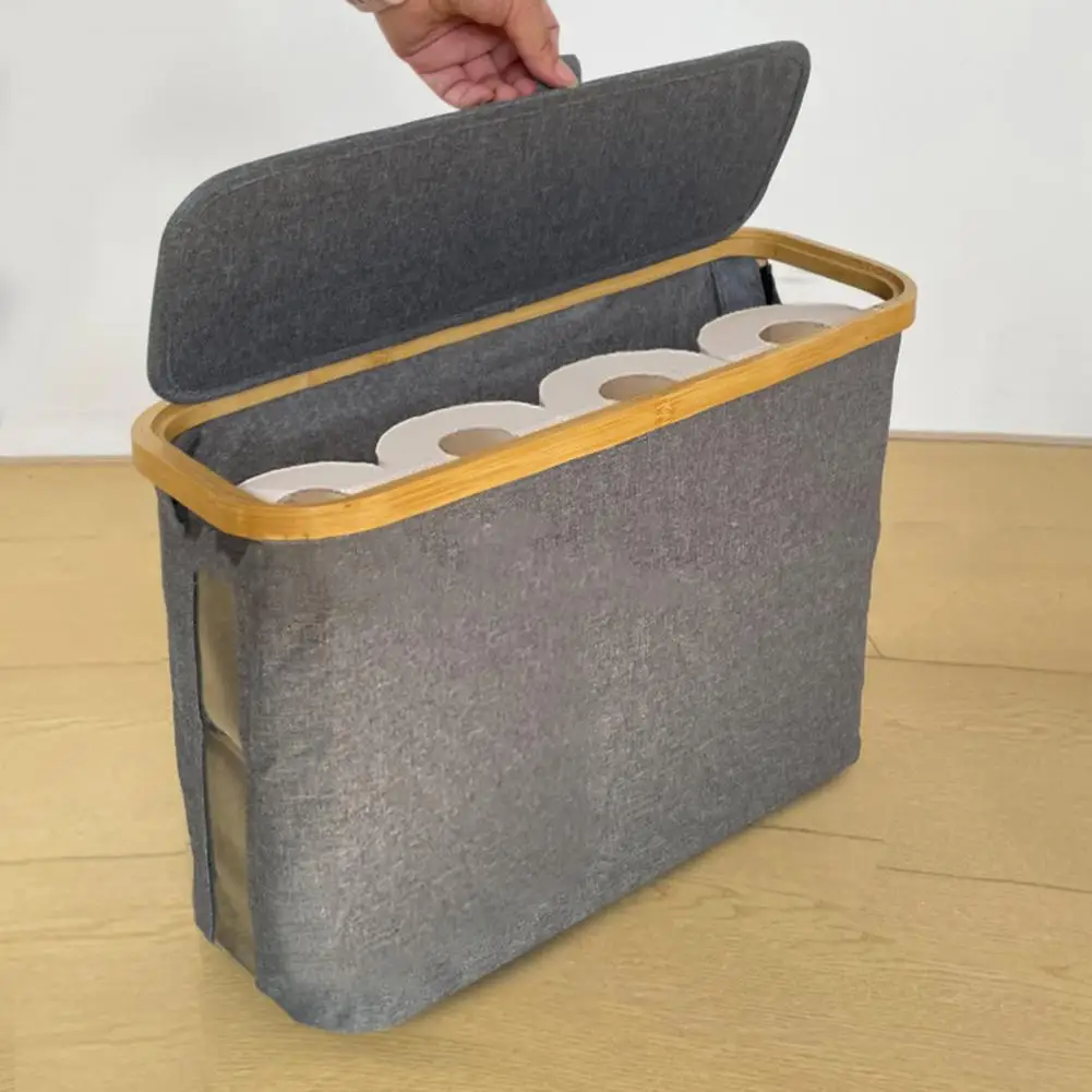 Large Capacity Toilet Paper Storage Basket Organizer With Lid Bathroom Toilet Paper Storage Organizer hold 9 Rolls Of Paper toilet paper holder bathroom organizer shelf