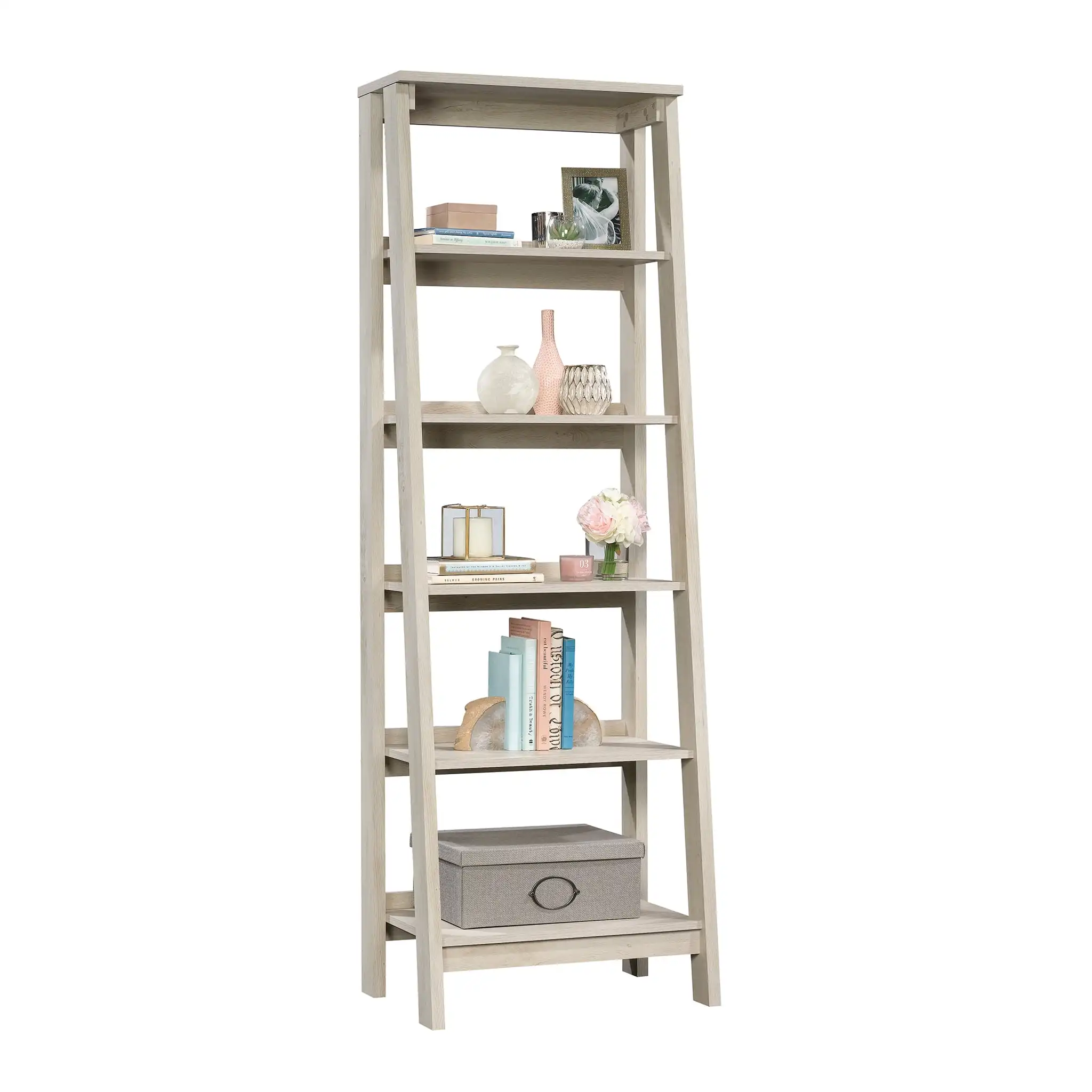 

Sauder Trestle 5-Shelf Bookcase, Chalked Chestnut Finish