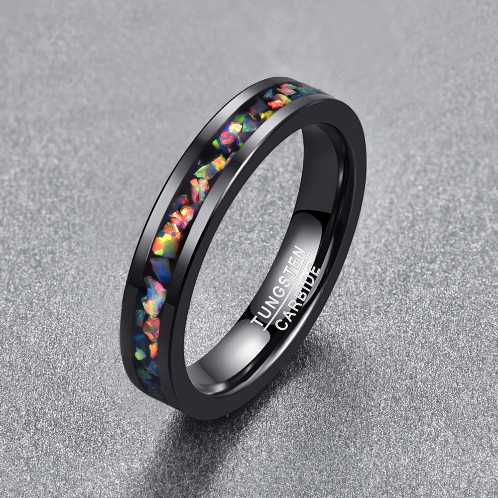 Opal Tungsten Carbide Wedding Rings wedding rings finger rings opal rings