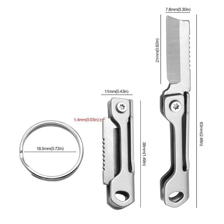 Stainless steel mini multifunctional outdoor knife Open box express knife portable pocket folding camping knife folding knife utility knife folding utility knife folding cutter