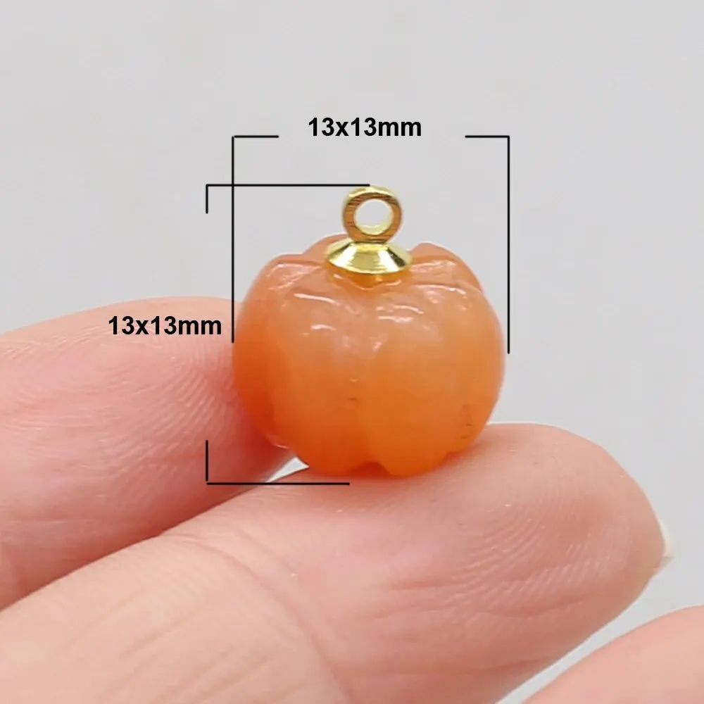 Natural Stone Red Agate Rose Quartz Pendant Charms 5pcs/Lot 13x13mm Mini Pumpkin Charms Jewelry Making DIY Necklace Earrings quartz pendant agate pendant