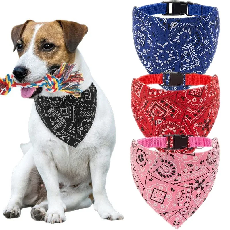 

Dog Bandana Collar Scarf for Puppy & Cat Small Medium Large Dogs Adjustable Collars Pet Handkerchief Bibs Dress-up Accessories