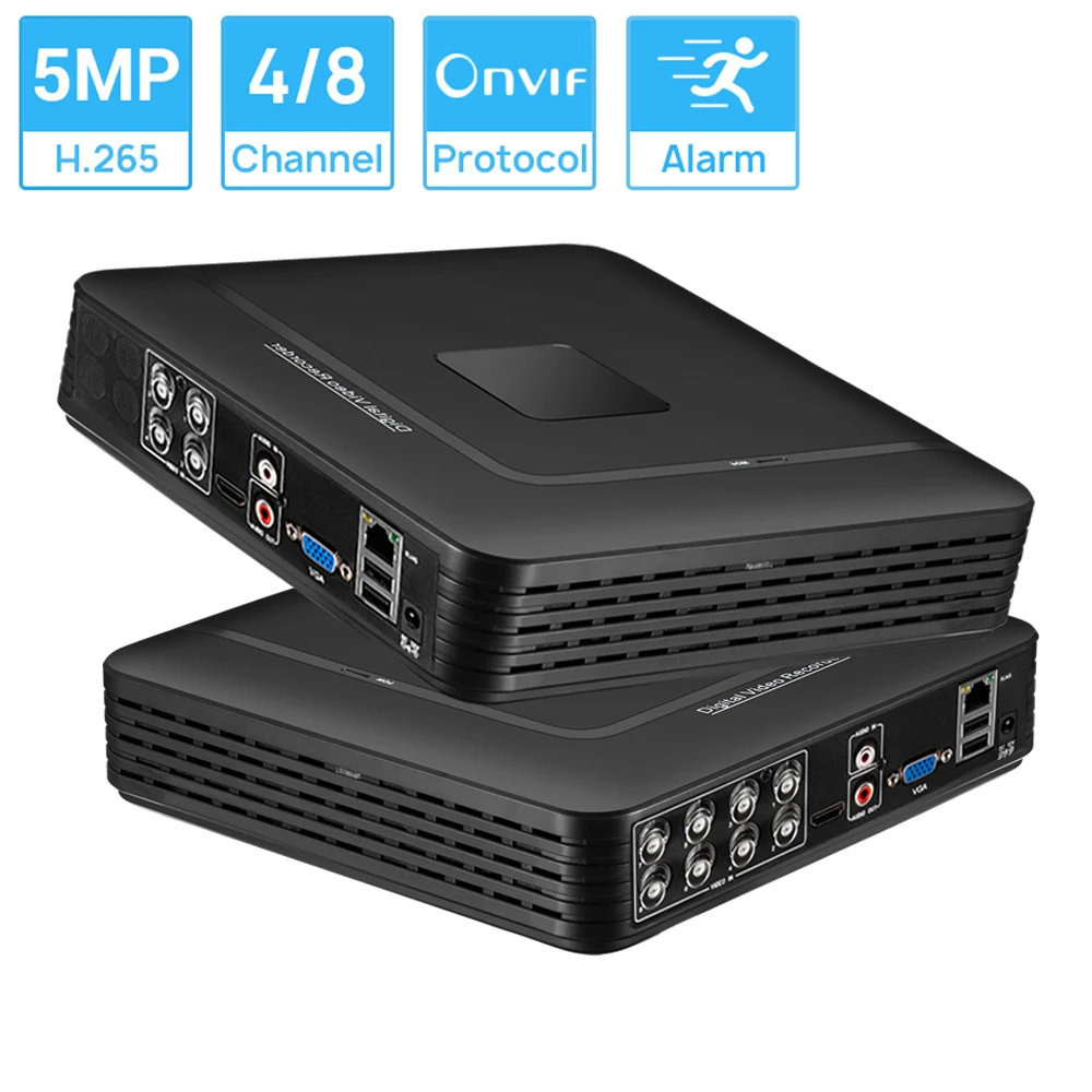 

Mini AHD DVR 4CH 8CH H.265 5MP-N 5in1 AHD TVI CVI CVBS IP Camera Hybrid Digital Video Recorder Home Secuirty DVR CCTV System