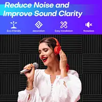 แผ่นโฟมดูดซับเสียง 96 แผ่น สำหรับผนัง ห้องอัดเสียง ป้องกันเสียงรบกวน วัสดุดูดซับเสียง 3