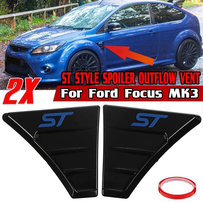 2Pcs ST Style Car Side Vent Fender Cover Trim For Ford Focus MK3 Front