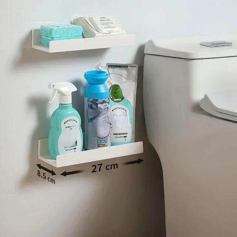 Scaffale Adesivo Per Bagno | Senza Fori | Organizzatore Doccia | Cestino Ventilato | Nero - Foto 9