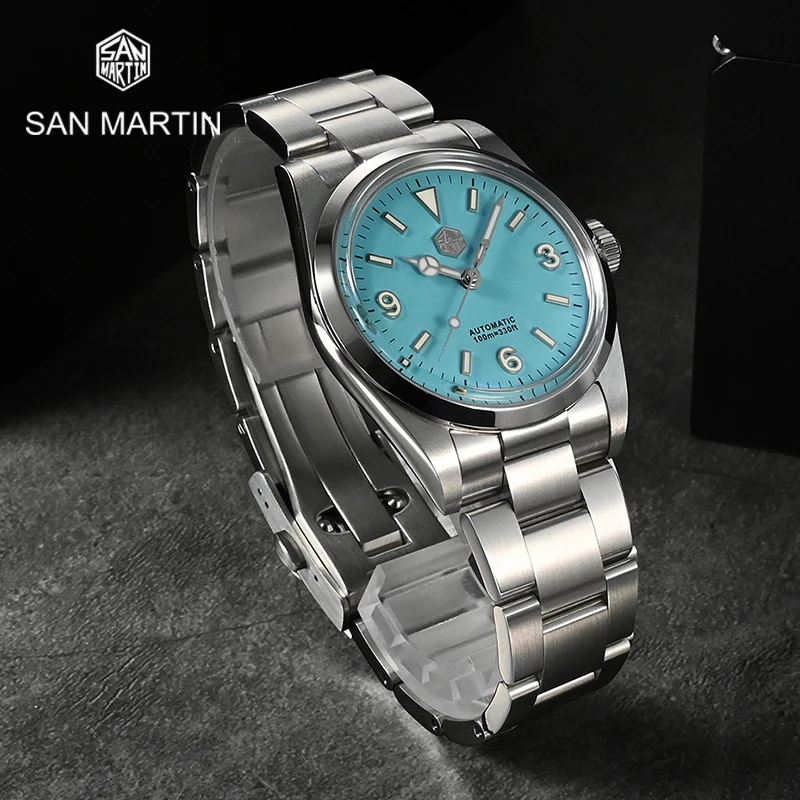 

San Martin Top Brand Men Business Watch Stainless Steel Fashion Luxury Automatic Sport Mechanical Clock Sapphire 10Bar Relojes