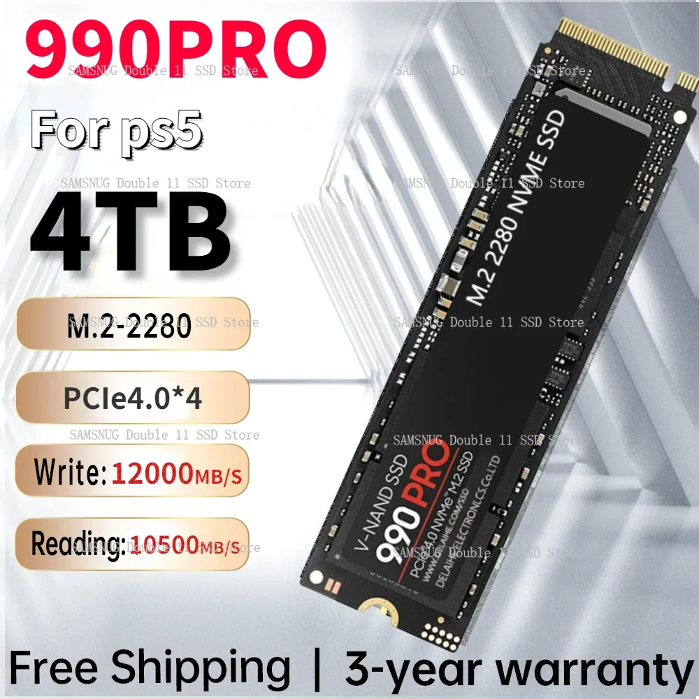 

4TB High speed portable SSD M2 NVME 990Pro Internal Solid State Drive 2TB hdd Hard Disk M.2 1TB for laptop Computer PS5 PC