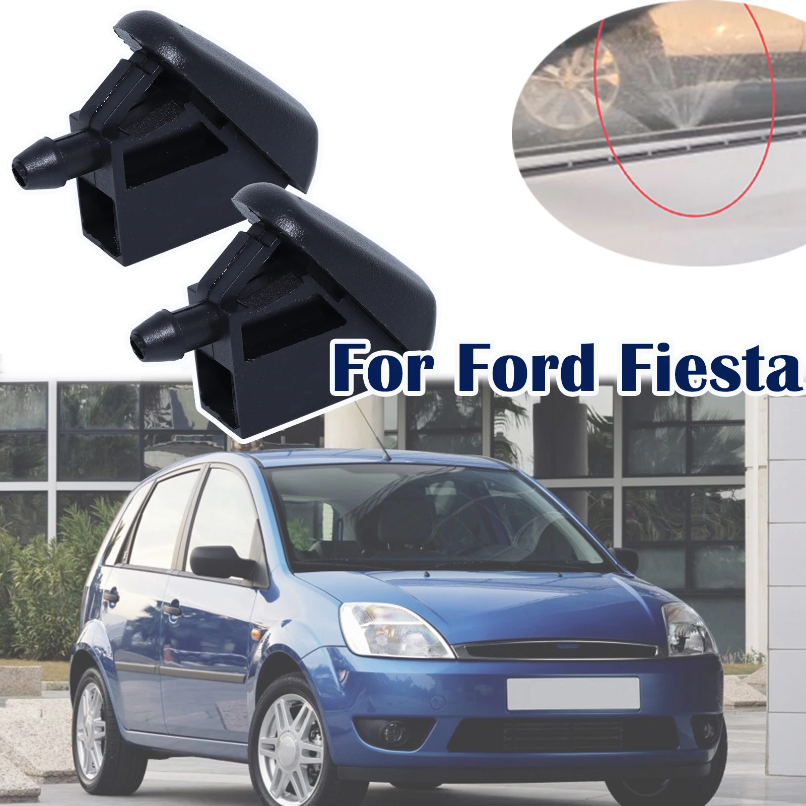 Enhanced Exterior Front Windscreen Wiper Washer Jet Nozzle - Pack of 2