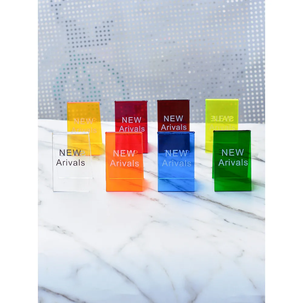 상업용 데스크탑 QR 코드 스탠드 아크릴 투명 디스플레이 플라크 로고 맞춤 가능 메뉴 결제 및 소셜 미디어 코드용