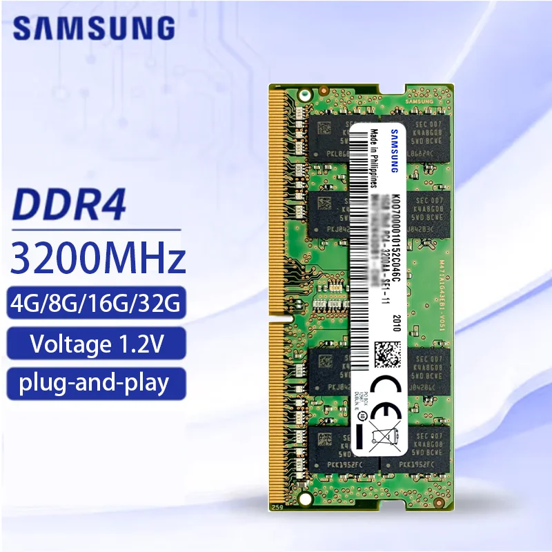 Samsung DDR4 4GB 8GB 16GB 32GB 64GB 2400mhz 2133 2666mhz 3200mhz Sodimm Notebook High Performance Laptop Memory