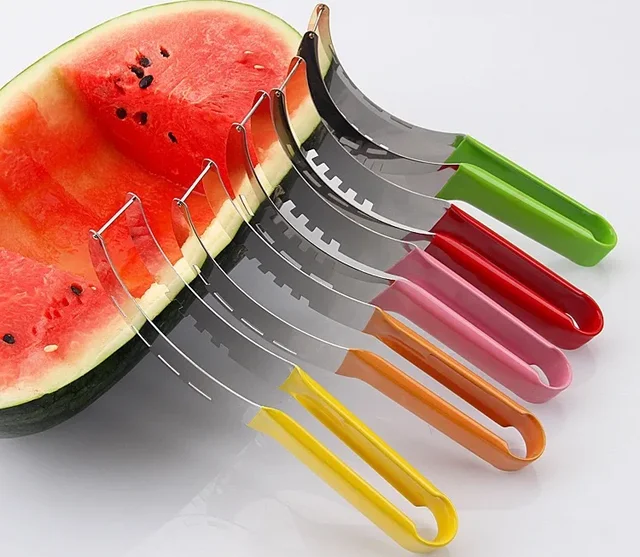 Kitchen accessories gadgets 304 stainless steel watermelon crafts slicer knife core fruit and vegetable tools 4