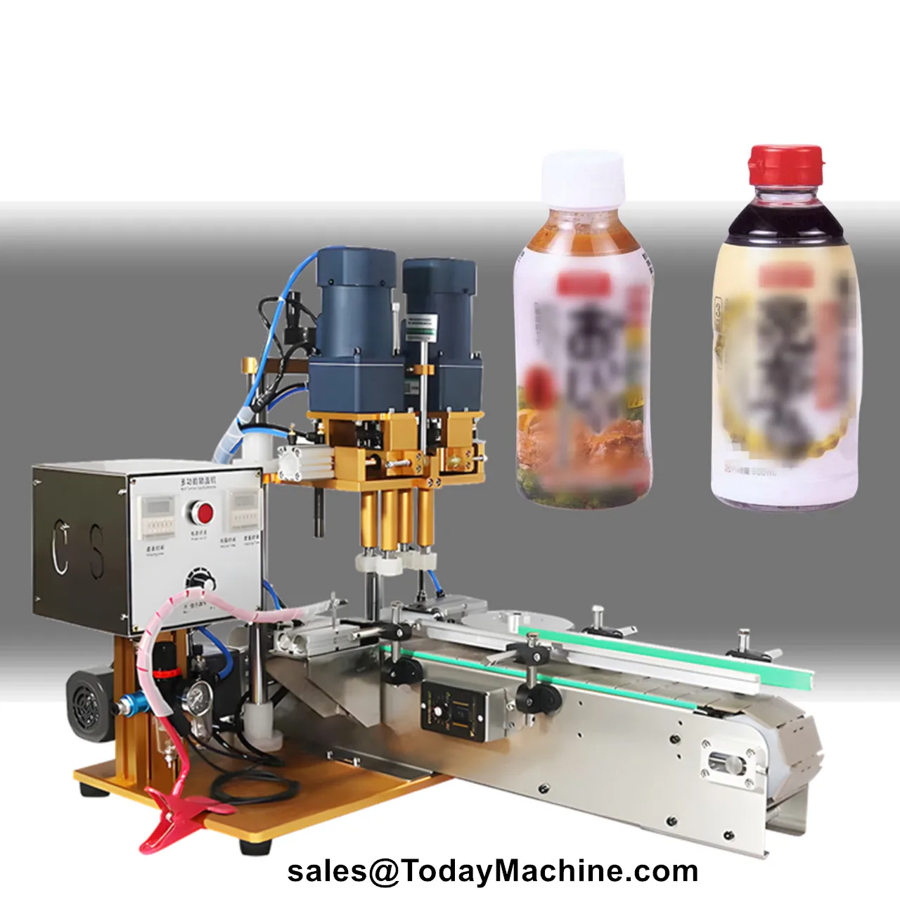 

Semi Automatic Electric Plastic Glass Bottle Cans Jar Screwing Capping Machine