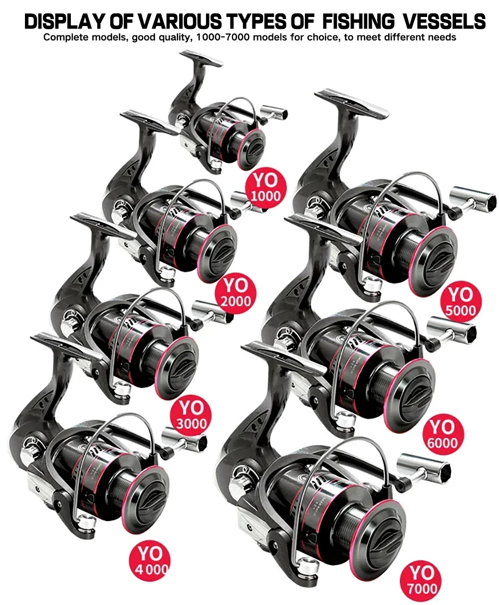 1000 2000 3000 4000 5000 6000 7000 Serie Spinning Angelrolle 5,2:1 Übersetzungsverhältnis 10 kg Max Drag Metallspule zum Barsch-Hechtangeln – Detail 7