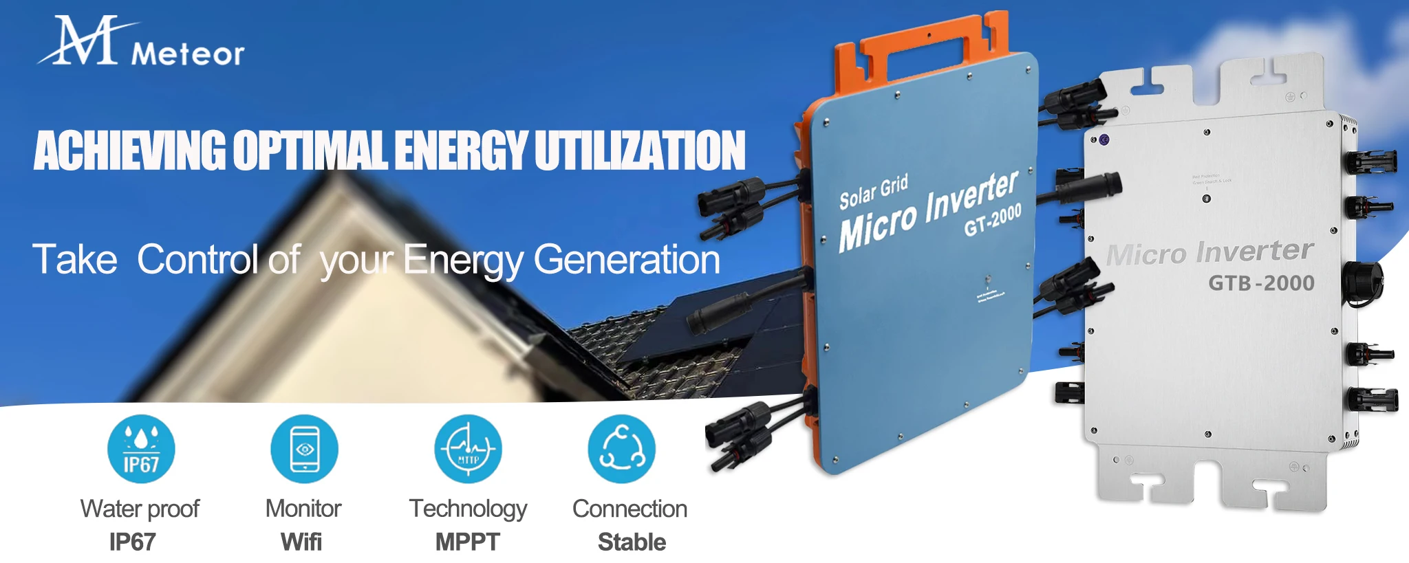 Description Picture 3 of item2800W 2000W Solar Grid Tie Micro Inverter 16-60V DC For PV Panel On Grid Converter MPPT With WIFI Communication Waterproof IP67