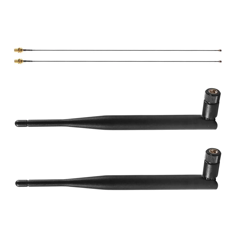 

2x8 дБи 2,4 ГГц 5 ГГц Двухдиапазонная стандартная антенна Wi-Fi + 2x20 см U.fl/кабель IPEX для расширения беспроводной сети маршрутизаторов