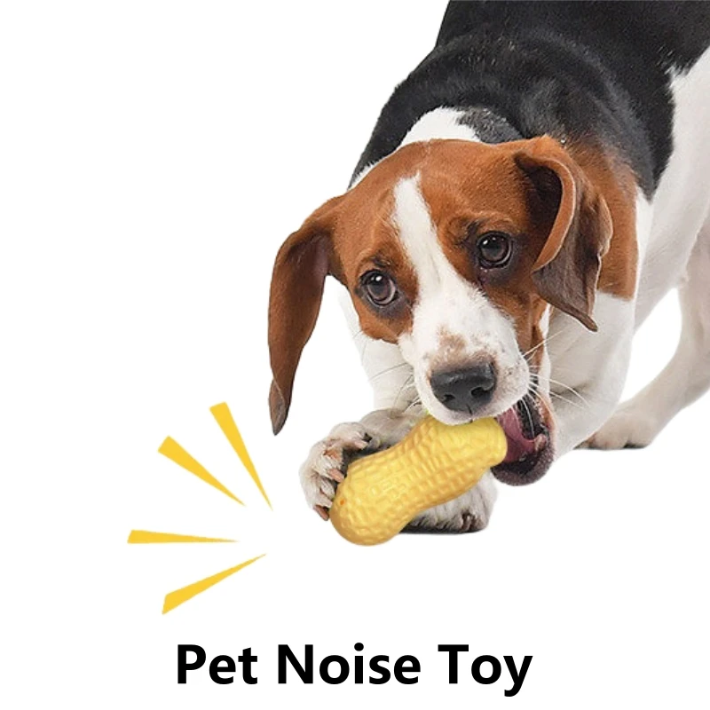 

Dog Toys Juguetes Para Perros Squeaking Noise Artificial Peanut Shape Chew Toy Plastic Interactive Dogs Accessories Mascotas