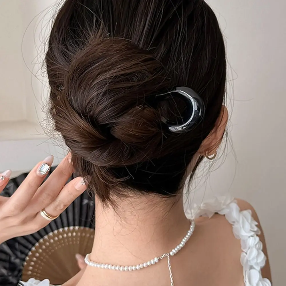 Fashion U-Shaped Hair Fork Geometric Design Acetate Hair Sticks Tortoiseshell Headwear Hairpin Women Girls