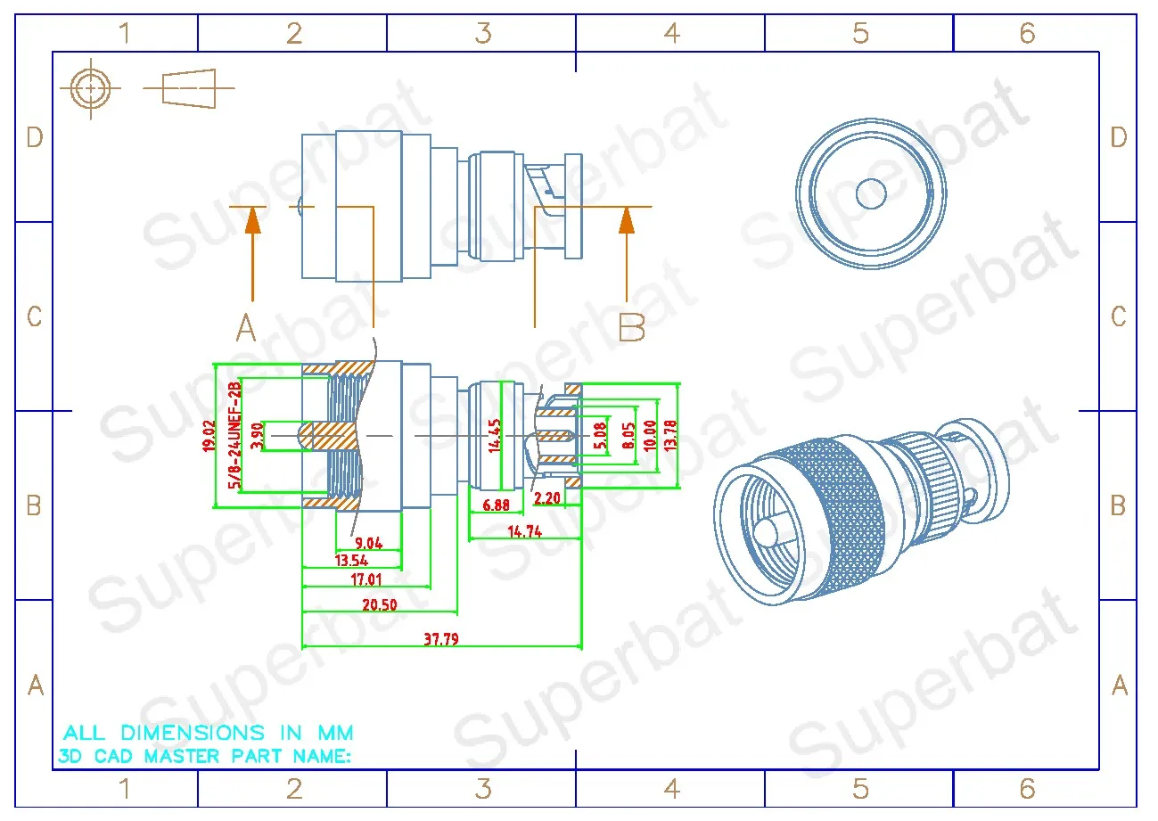 BNC Male to UHF PL259 Plug Straight RF Coaxial Adapter Connector