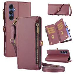Versatile Flip Cover Wallet Case with Card Slots, Crossbody Strap, Zipper Coin Pocket, and Stand Function in Premium Faux Leather - Redmi Note 8 (Wine Red)