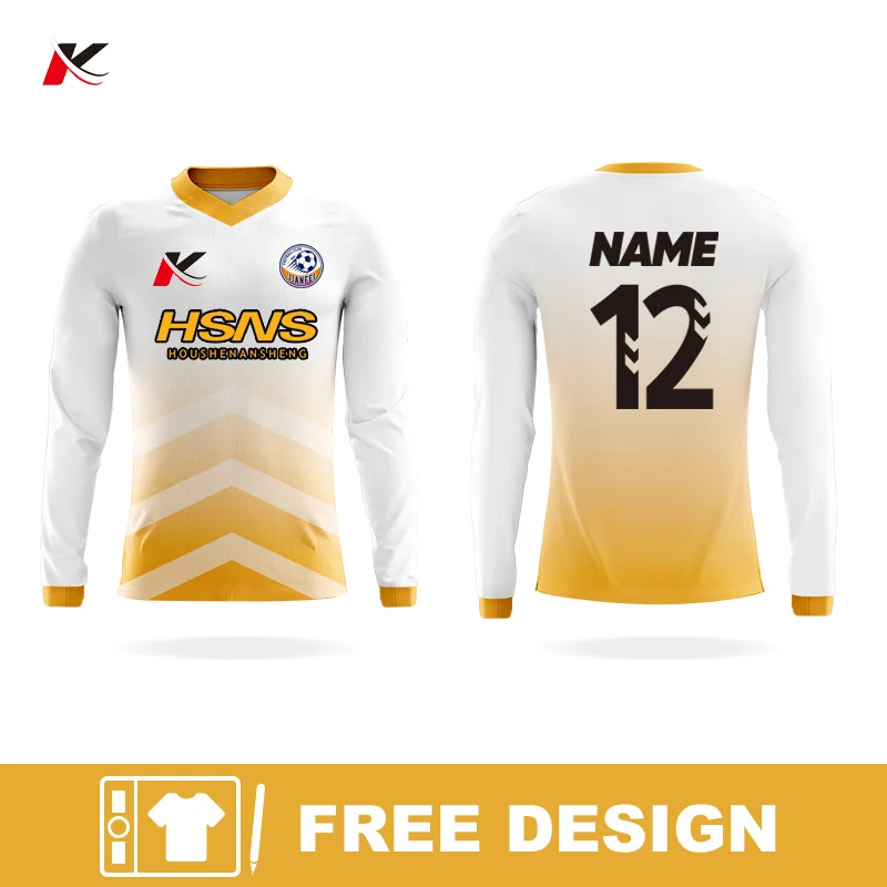 Retro Soccer Jersey Personalized Sublimation Printed Long Sleeve Football Shirts Soccer Shirts For Mens