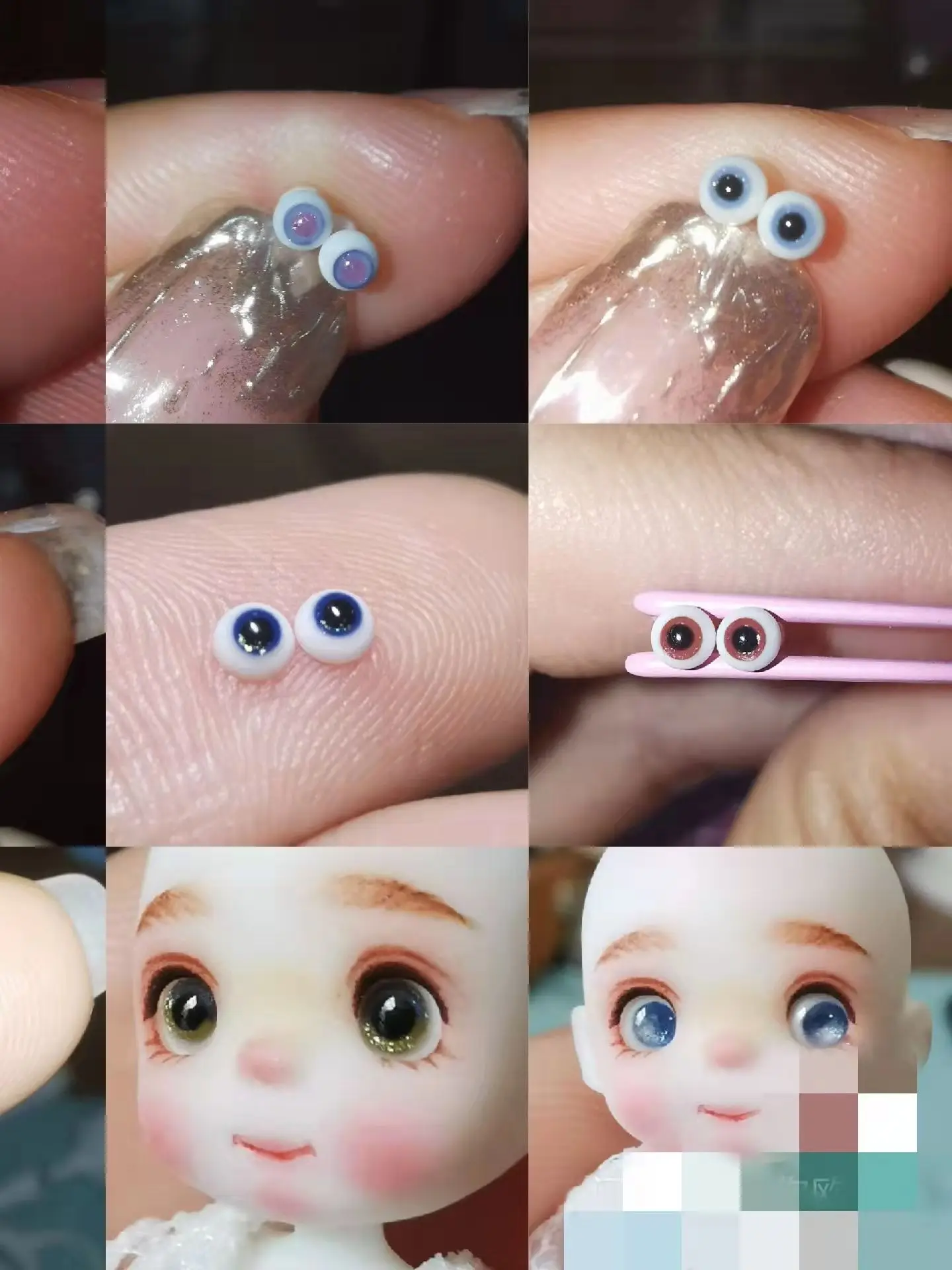 Thumb doll BJD mini doll eyes spherical joint doll accessories children's toys 3mm 4mm eyes