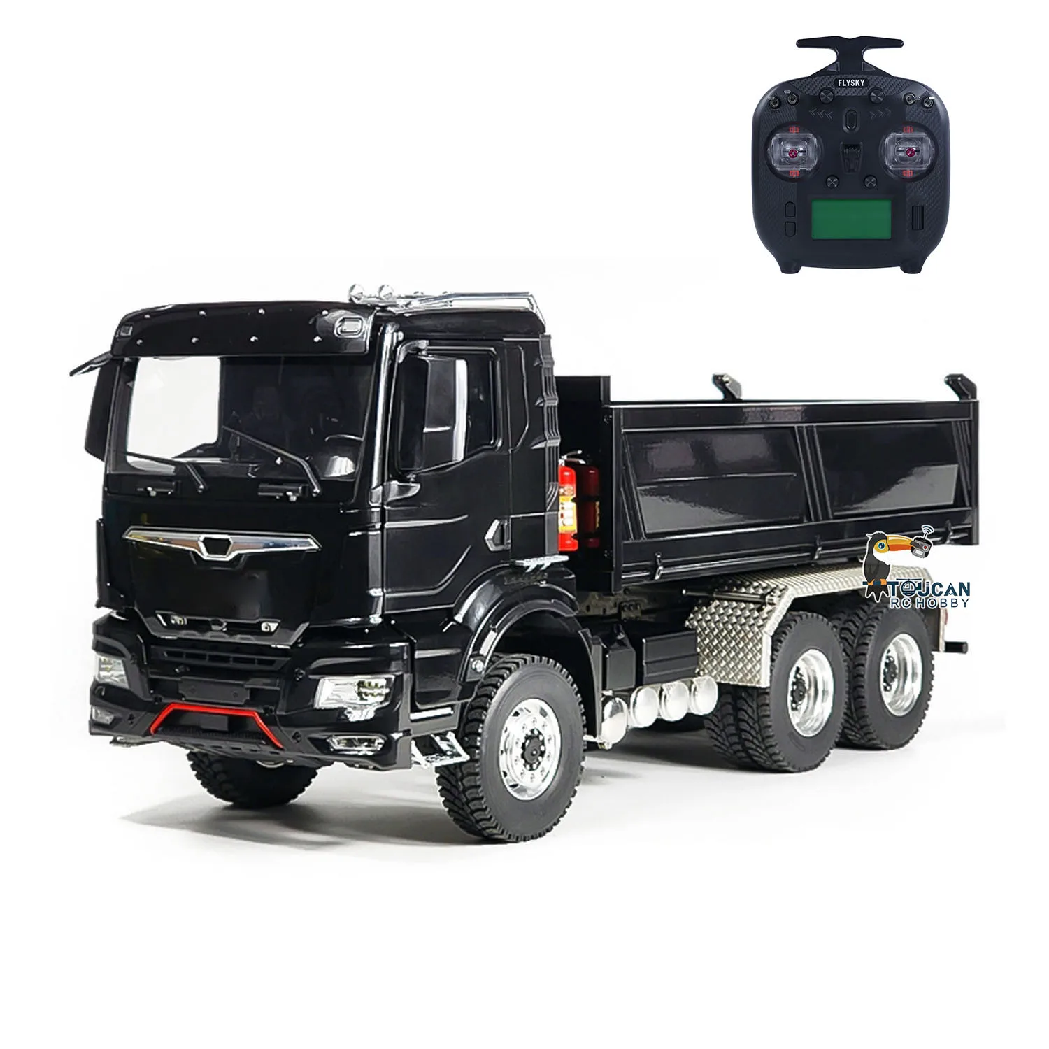 Toys 1/14 6x6 Hydraulic RC Dumper Trucks Radio Control Finished Tipper Car Metal Cabin Lights Sound Vehicle Model for Boys 2