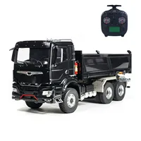 Toys 1/14 6x6 Hydraulic RC Dumper Trucks Radio Control Finished Tipper Car Metal Cabin Lights Sound Vehicle Model for Boys 2