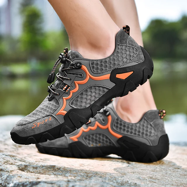 Men s Casual Shoes Breathable Men Summer Outdoor Mesh Creek Shoes Walking Footwear Wading Trekking Beach Shoes Man Hiking Shoes