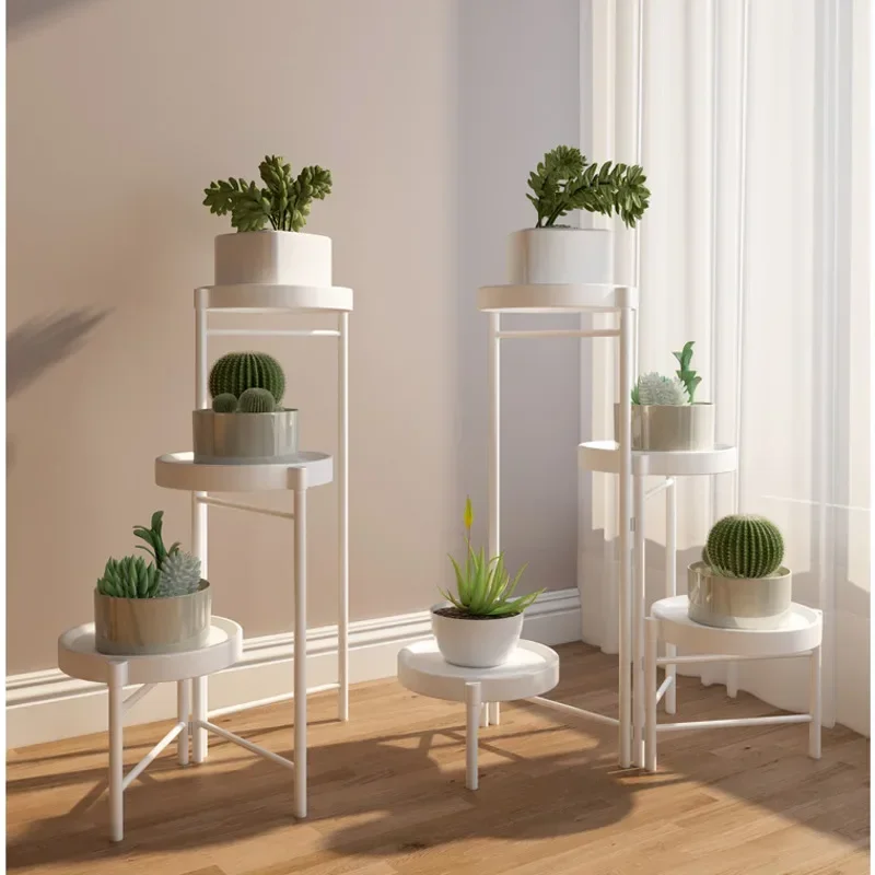 Indoor Folding Plant Stand Succulent Green Luo Stand For Flowers Balcony Creative Flower Base Iron Decoration Flower Holder