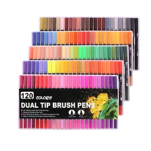 

Watercolor Brush Markers Dual Tip Drawing for Manga 12 24 36 48 60 72 100 120 Colors Watercolor Brush