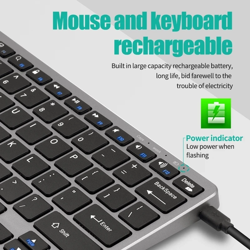 Wireless Rechargeable Keyboard Mouse Combo 4