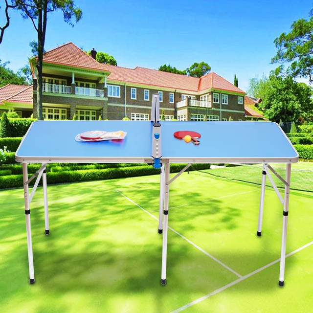 Mesa de tênis de mesa mesa de ping pong conjunto portátil dobrável mesa de  jogo da família com quadro composto de alumínio líquido removível -  AliExpress