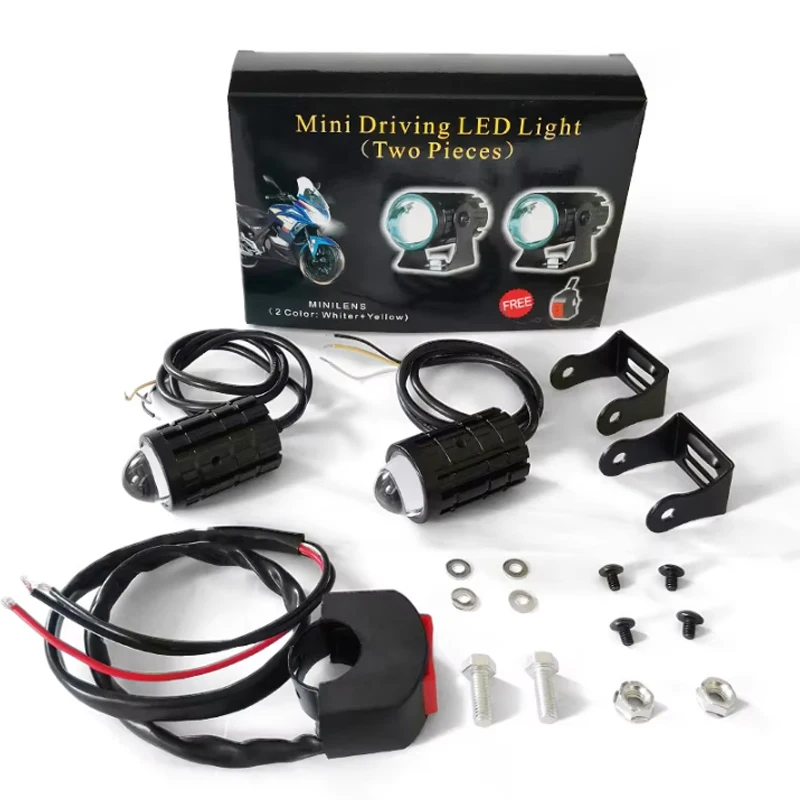 Motorcycle Headlight Spotlight Headlights Explorers Motorcycle Accessories Truck Car Auxiliary Additional Mini Projector Headlamp Fog Lights 2pcs/1pc