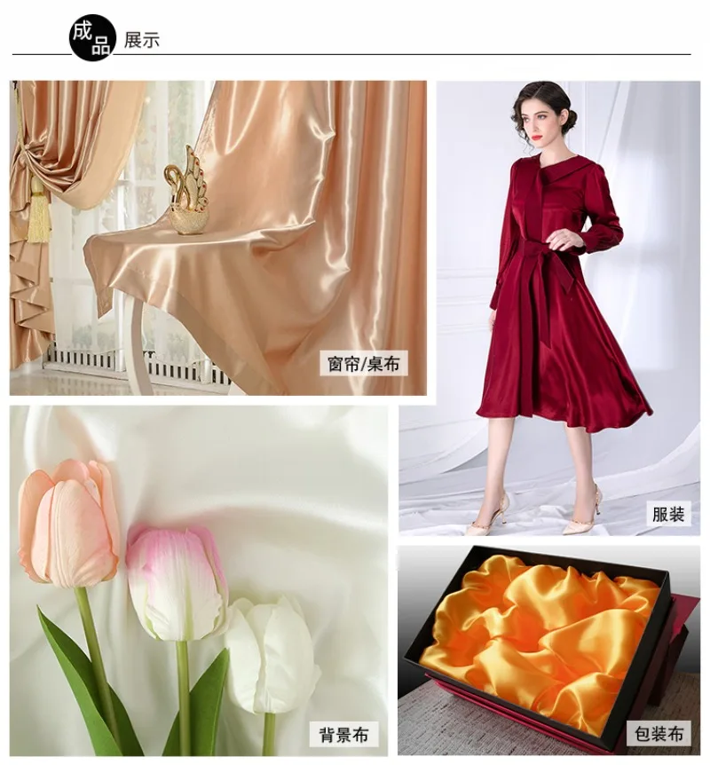 0,5m/1m/2m Satin-Futterstoff für Kleidung und Futter, Weiches und Glänzendes Seidenähnliches Material, für Bekleidung, DIY-Handwerk und Geschenkverpackung – Detail 7