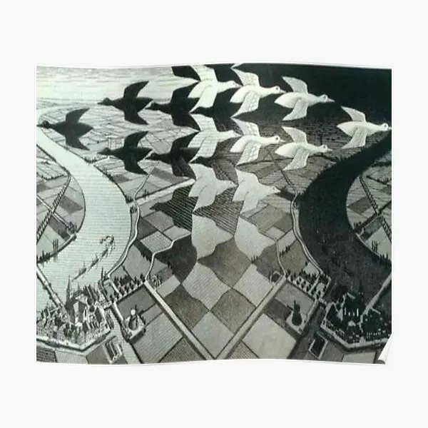 M C Escher Poster Decorazione Vintage Decor Picture Stampa Moderna Divertente Murale Room Art Home Painting Wall No Frame